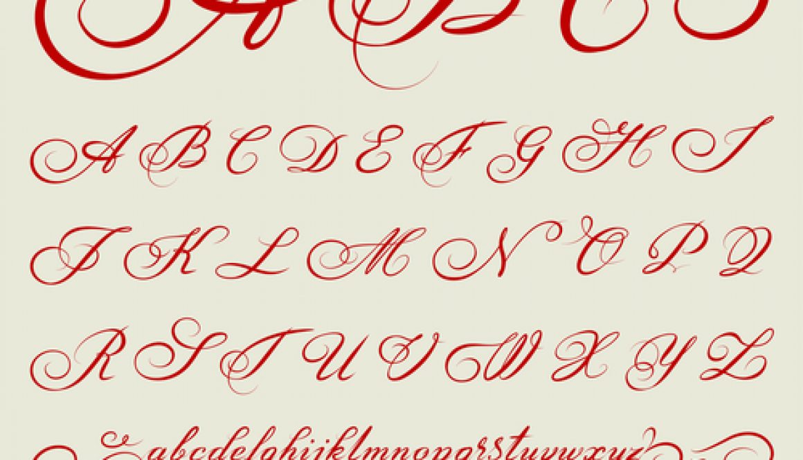 vector calligraphic Alphabet